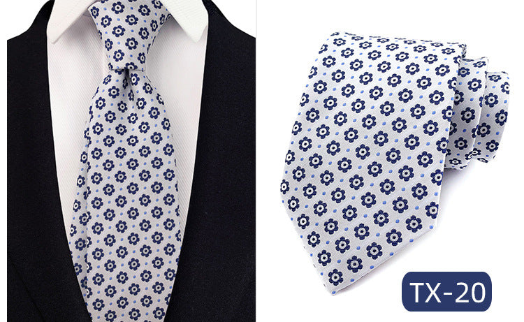 Corbata para hombre al por mayor en stock, de tejido jacquard teñido en hilo, con pequeño patrón floral, estilo informal de negocios, ideal para bodas y para el novio.