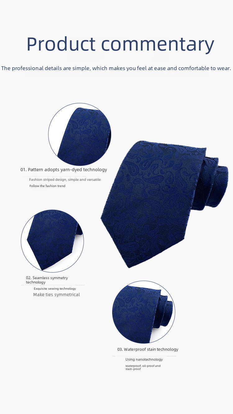 Corbata para hombre al por mayor en stock, de tejido jacquard teñido en hilo, con pequeño patrón floral, estilo informal de negocios, ideal para bodas y para el novio.