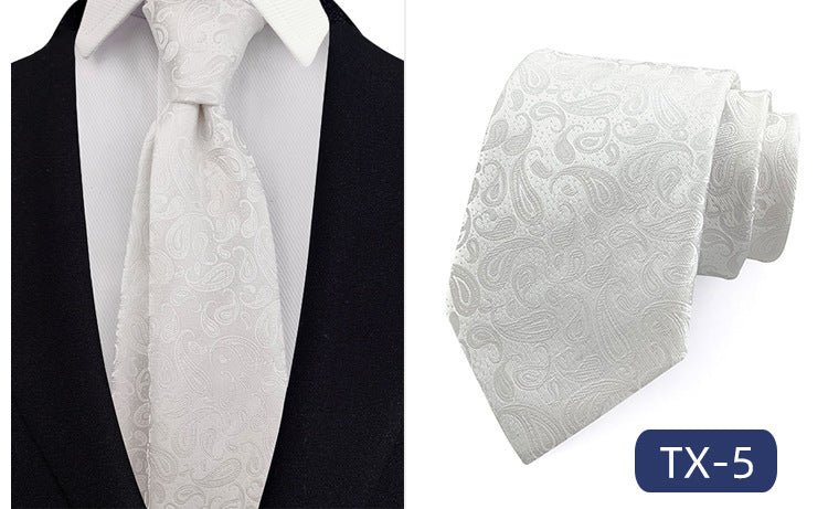 Corbata para hombre al por mayor en stock, de tejido jacquard teñido en hilo, con pequeño patrón floral, estilo informal de negocios, ideal para bodas y para el novio.