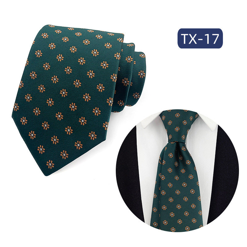 Corbata para hombre al por mayor en stock, de tejido jacquard teñido en hilo, con pequeño patrón floral, estilo informal de negocios, ideal para bodas y para el novio.