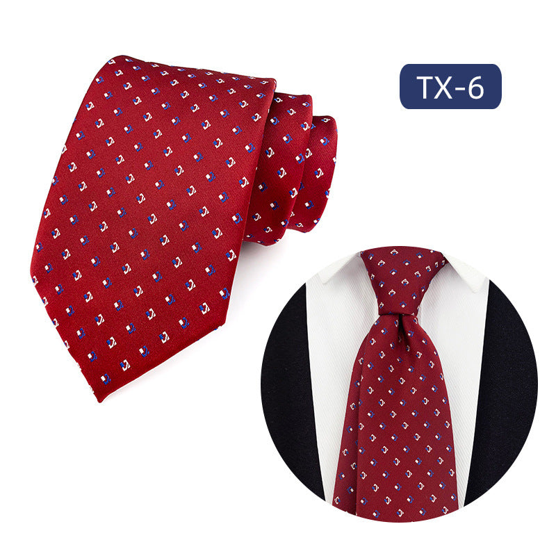 Corbata para hombre al por mayor en stock, de tejido jacquard teñido en hilo, con pequeño patrón floral, estilo informal de negocios, ideal para bodas y para el novio.