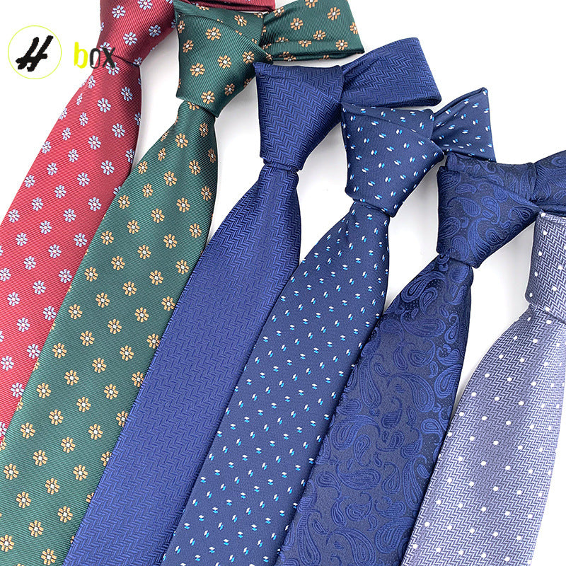 Corbata para hombre al por mayor en stock, de tejido jacquard teñido en hilo, con pequeño patrón floral, estilo informal de negocios, ideal para bodas y para el novio.