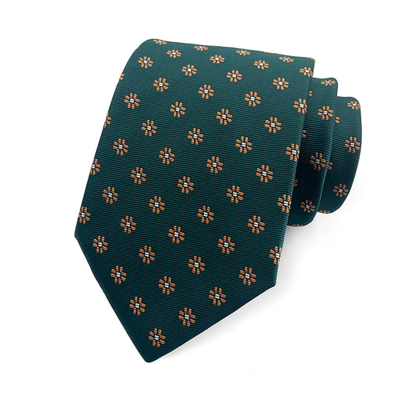 Corbata para hombre al por mayor en stock, de tejido jacquard teñido en hilo, con pequeño patrón floral, estilo informal de negocios, ideal para bodas y para el novio.
