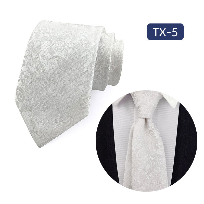 Corbata para hombre al por mayor en stock, de tejido jacquard teñido en hilo, con pequeño patrón floral, estilo informal de negocios, ideal para bodas y para el novio.
