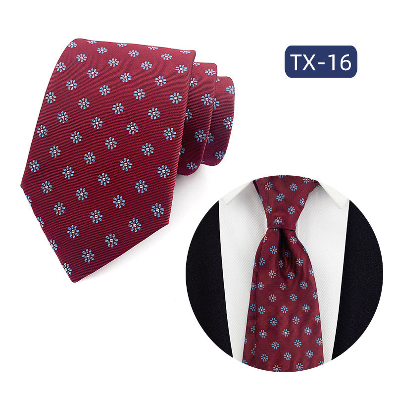 Corbata para hombre al por mayor en stock, de tejido jacquard teñido en hilo, con pequeño patrón floral, estilo informal de negocios, ideal para bodas y para el novio.