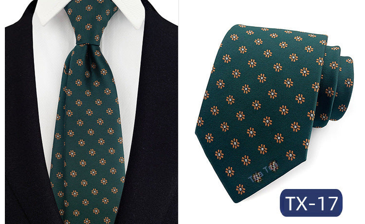 Corbata para hombre al por mayor en stock, de tejido jacquard teñido en hilo, con pequeño patrón floral, estilo informal de negocios, ideal para bodas y para el novio.