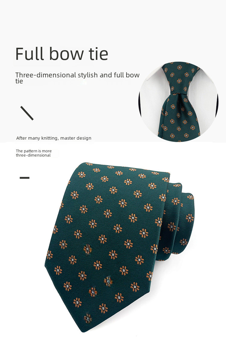 Corbata para hombre al por mayor en stock, de tejido jacquard teñido en hilo, con pequeño patrón floral, estilo informal de negocios, ideal para bodas y para el novio.