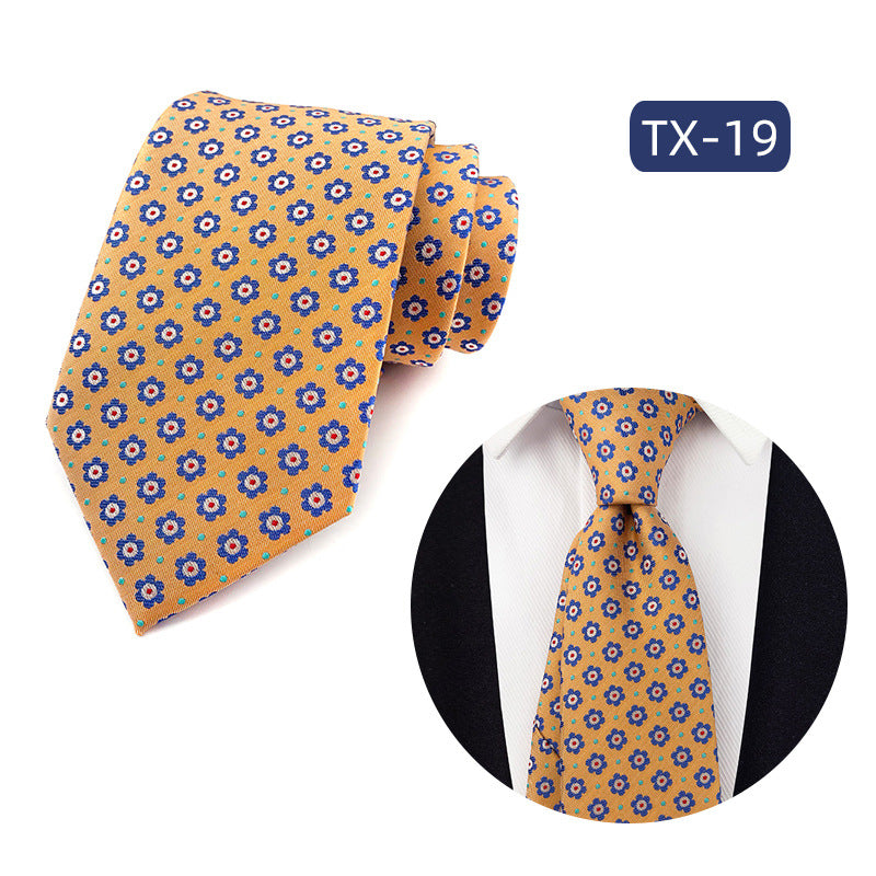 Corbata para hombre al por mayor en stock, de tejido jacquard teñido en hilo, con pequeño patrón floral, estilo informal de negocios, ideal para bodas y para el novio.