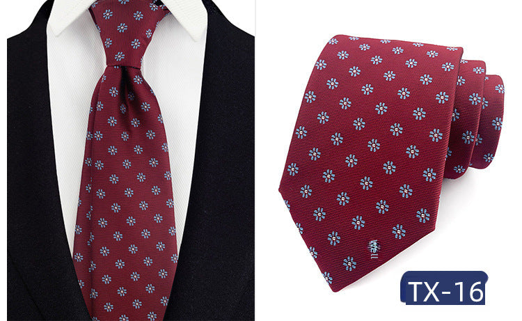 Corbata para hombre al por mayor en stock, de tejido jacquard teñido en hilo, con pequeño patrón floral, estilo informal de negocios, ideal para bodas y para el novio.