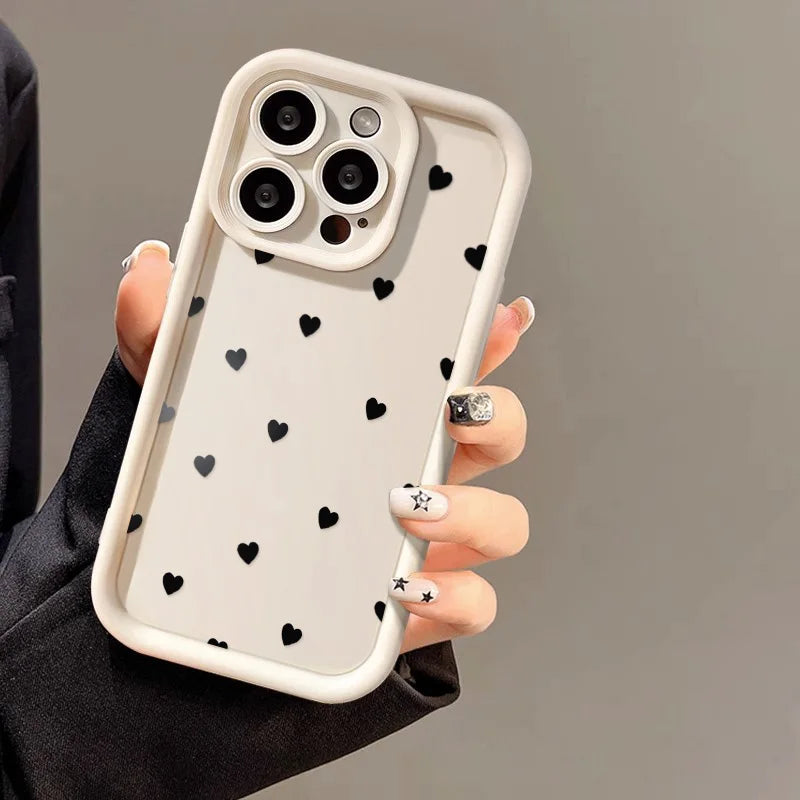 Funda de silicona con diseño de corazón para iPhone 17, compatible con iPhone 14 Pro Max, 17, 16, 15, 11, 12, 13 Pro Max, 14, 15 Plus, 17, 8, X, XR, XS Max
