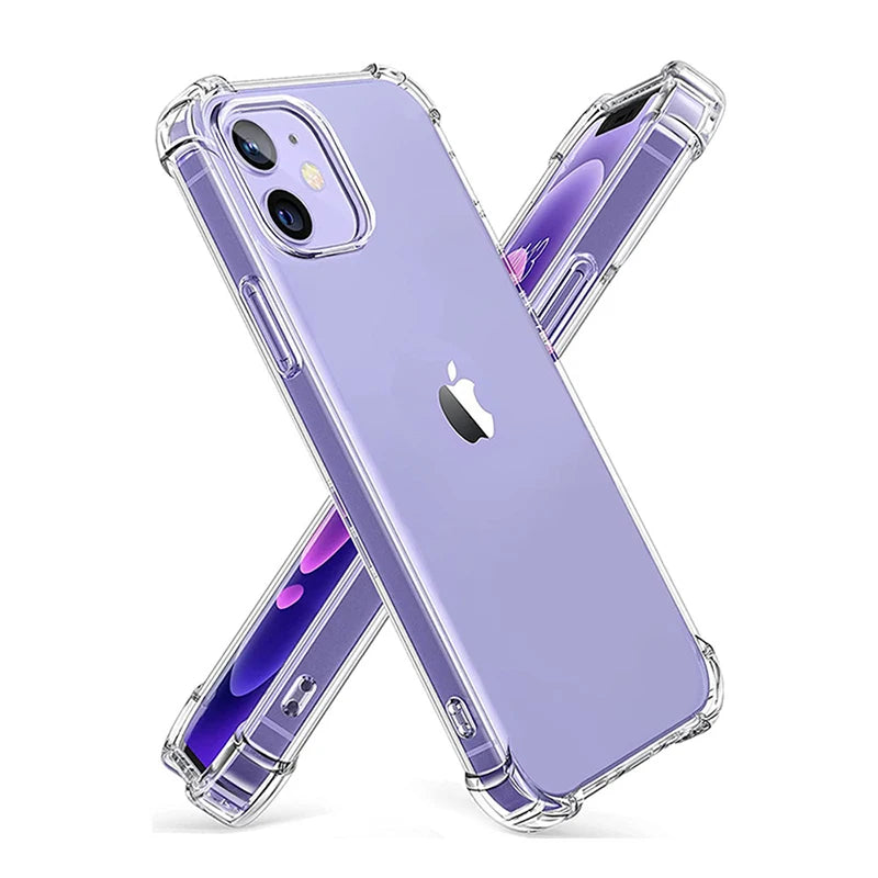 Funda de teléfono transparente a prueba de golpes para iPhone 15 14 11 13 12 Pro Max 7 8 Plus X XR XS protección de silicona suave accesorios transparentes