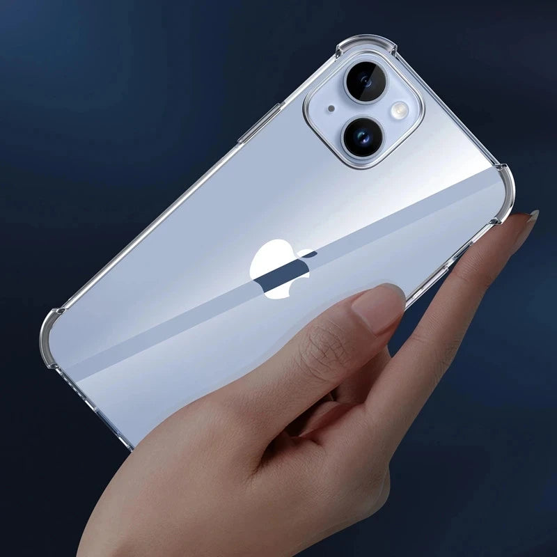 Funda de teléfono transparente a prueba de golpes para iPhone 15 14 11 13 12 Pro Max 7 8 Plus X XR XS protección de silicona suave accesorios transparentes