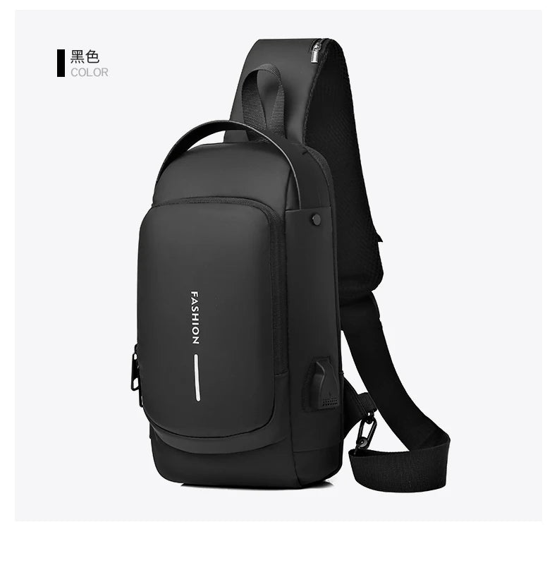 Bolso de pecho a la moda para hombre, riñonera cruzada Oxford de alta calidad, diseño antirrobo, bolso de hombro