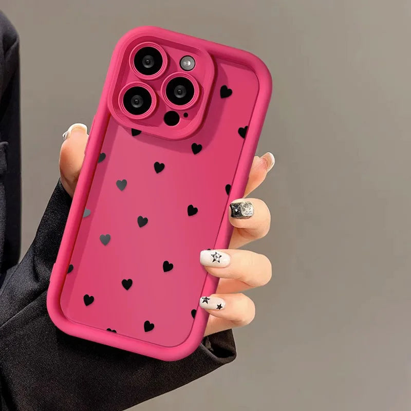 Funda de silicona con diseño de corazón para iPhone 17, compatible con iPhone 14 Pro Max, 17, 16, 15, 11, 12, 13 Pro Max, 14, 15 Plus, 17, 8, X, XR, XS Max