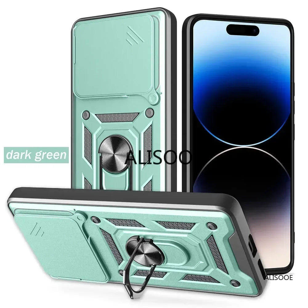 Funda para Nothing Phone 3 Funda deslizante lente de cámara soporte de anillo cubierta trasera a prueba de golpes para Nothing Phone (3) Phone3 Capa