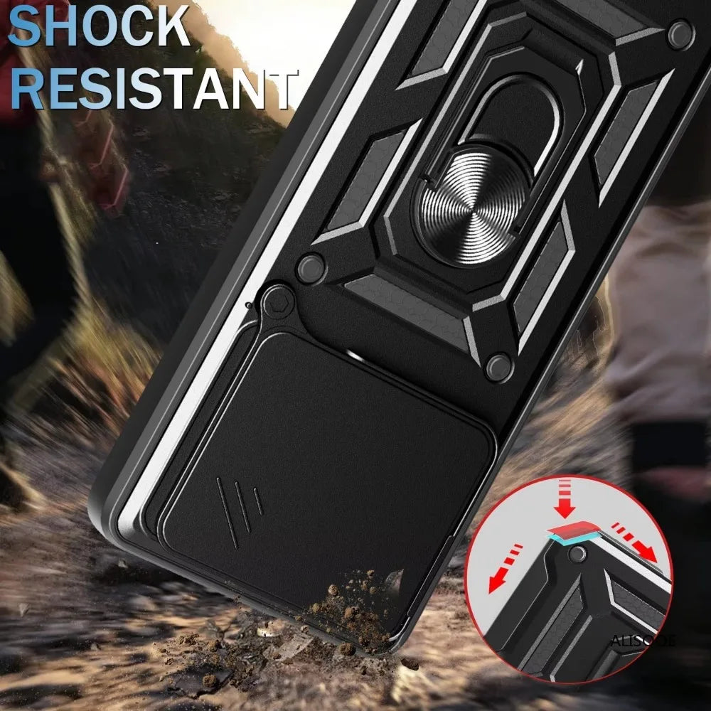 Funda para Nothing Phone 3 Funda deslizante lente de cámara soporte de anillo cubierta trasera a prueba de golpes para Nothing Phone (3) Phone3 Capa