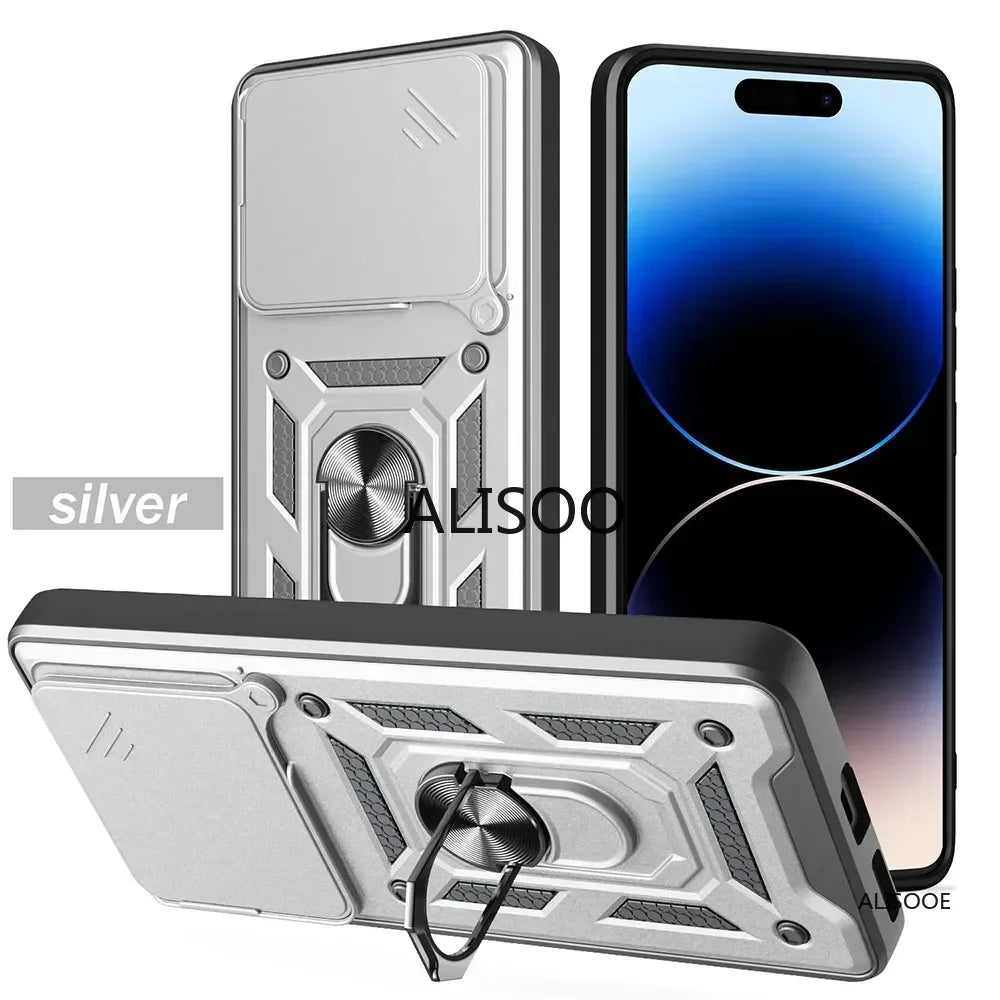 Funda para Nothing Phone 3 Funda deslizante lente de cámara soporte de anillo cubierta trasera a prueba de golpes para Nothing Phone (3) Phone3 Capa