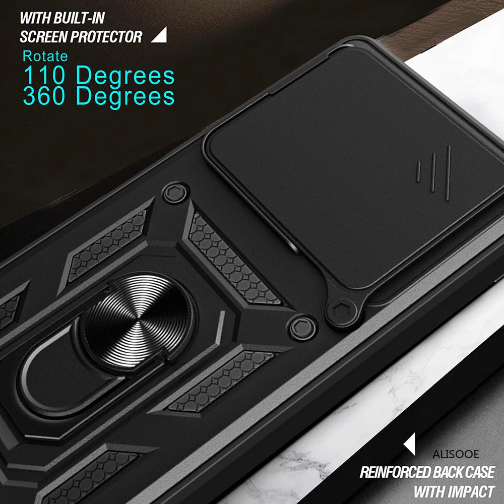 Funda para Nothing Phone 3 Funda deslizante lente de cámara soporte de anillo cubierta trasera a prueba de golpes para Nothing Phone (3) Phone3 Capa