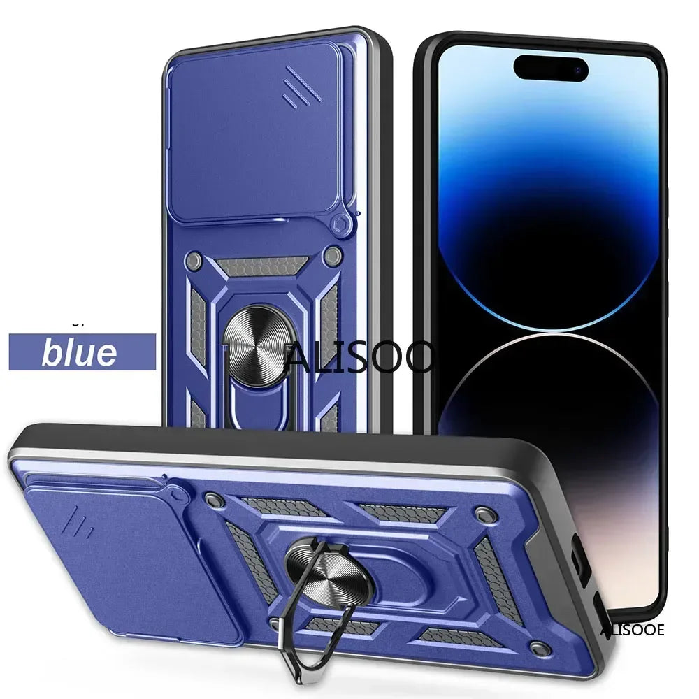 Funda para Nothing Phone 3 Funda deslizante lente de cámara soporte de anillo cubierta trasera a prueba de golpes para Nothing Phone (3) Phone3 Capa
