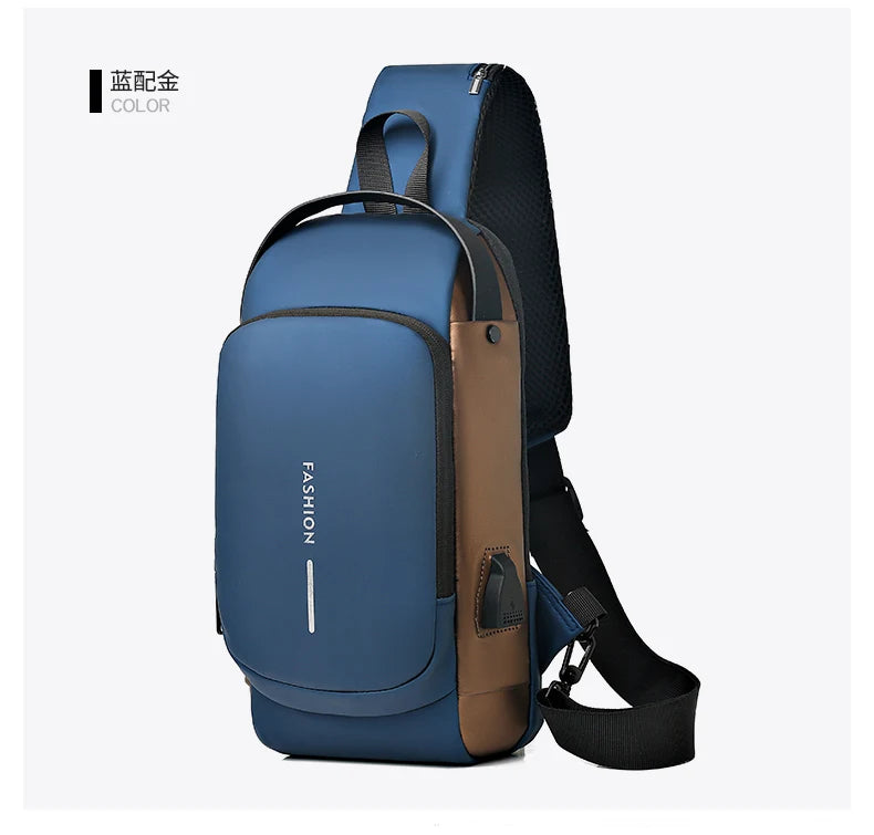 Bolso de pecho a la moda para hombre, riñonera cruzada Oxford de alta calidad, diseño antirrobo, bolso de hombro