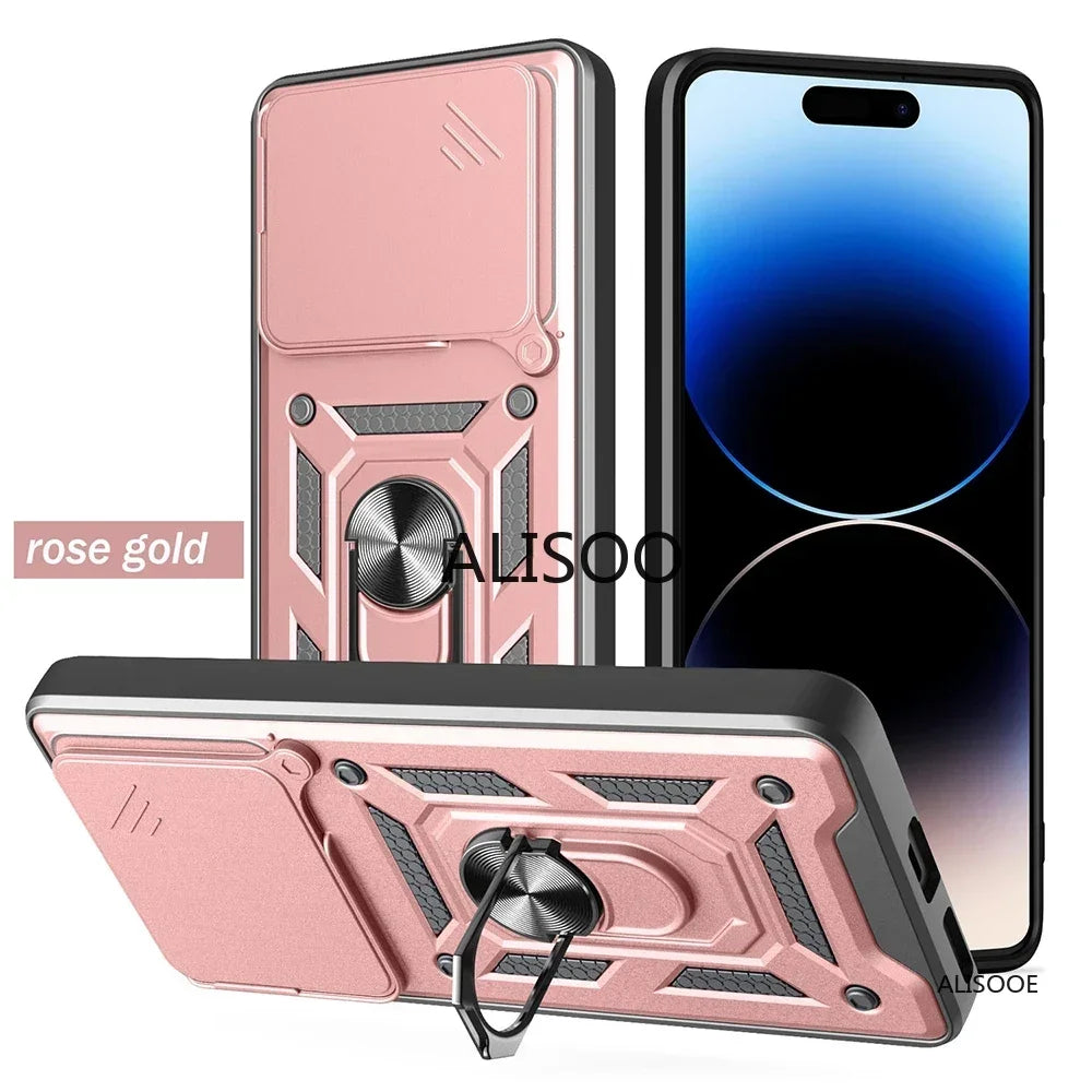 Funda para Nothing Phone 3 Funda deslizante lente de cámara soporte de anillo cubierta trasera a prueba de golpes para Nothing Phone (3) Phone3 Capa