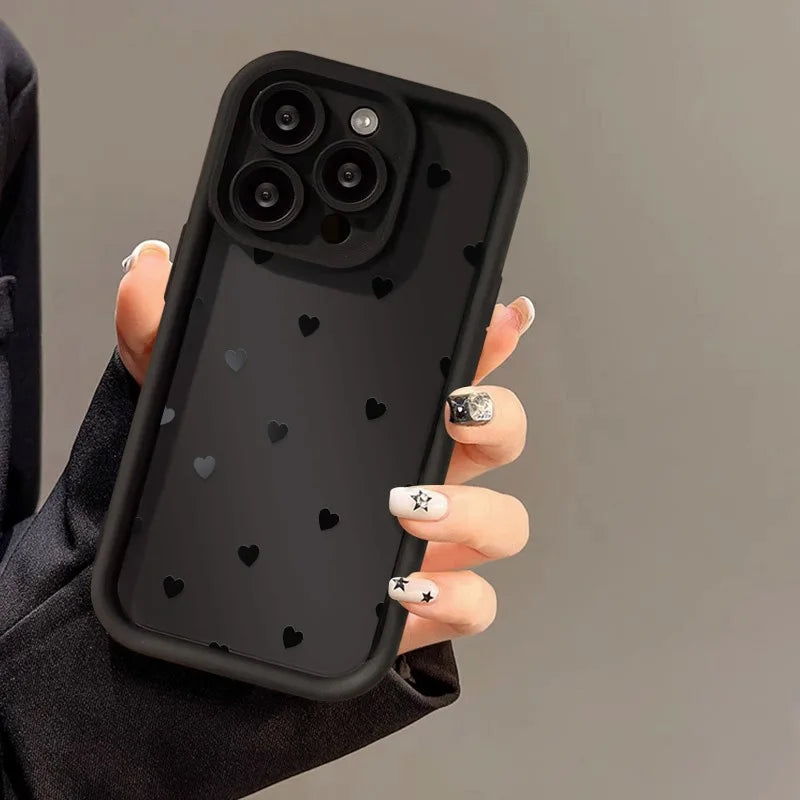 Funda de silicona con diseño de corazón para iPhone 17, compatible con iPhone 14 Pro Max, 17, 16, 15, 11, 12, 13 Pro Max, 14, 15 Plus, 17, 8, X, XR, XS Max