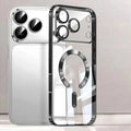 Funda de teléfono con revestimiento magnético Magsafe de lujo para iPhone 17 Air Pro Max 17Pro, funda de parachoques para iPhone17 Pro Max, fundas trasera transparente