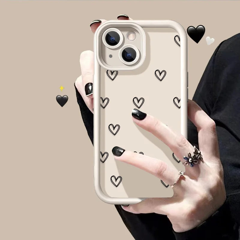 Funda de silicona con diseño de corazón para iPhone 17, compatible con iPhone 14 Pro Max, 17, 16, 15, 11, 12, 13 Pro Max, 14, 15 Plus, 17, 8, X, XR, XS Max