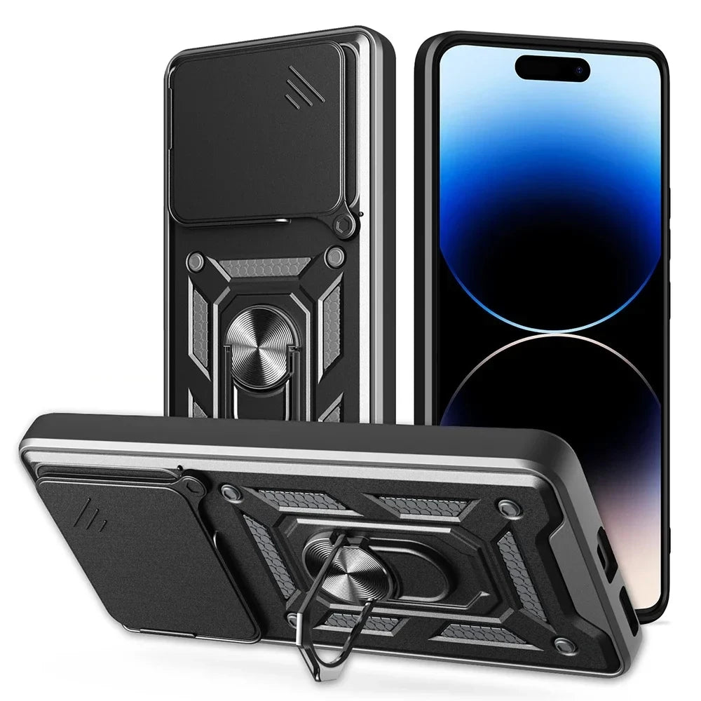 Funda para Nothing Phone 3 Funda deslizante lente de cámara soporte de anillo cubierta trasera a prueba de golpes para Nothing Phone (3) Phone3 Capa