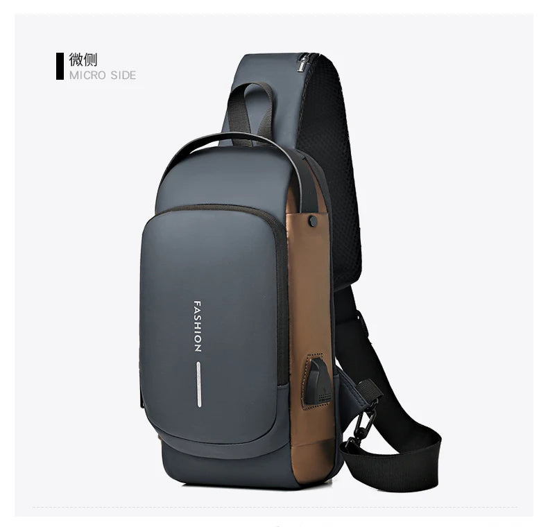 Bolso de pecho a la moda para hombre, riñonera cruzada Oxford de alta calidad, diseño antirrobo, bolso de hombro