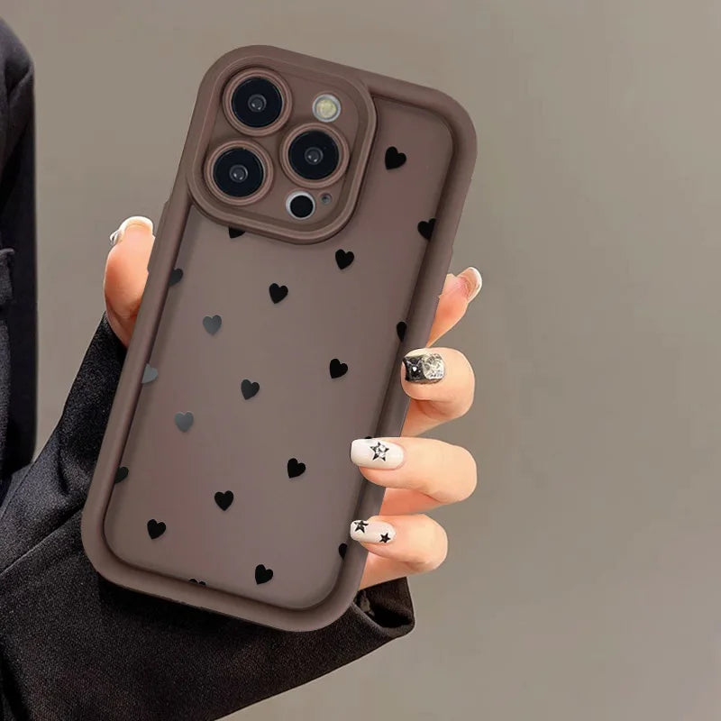 Funda de silicona con diseño de corazón para iPhone 17, compatible con iPhone 14 Pro Max, 17, 16, 15, 11, 12, 13 Pro Max, 14, 15 Plus, 17, 8, X, XR, XS Max
