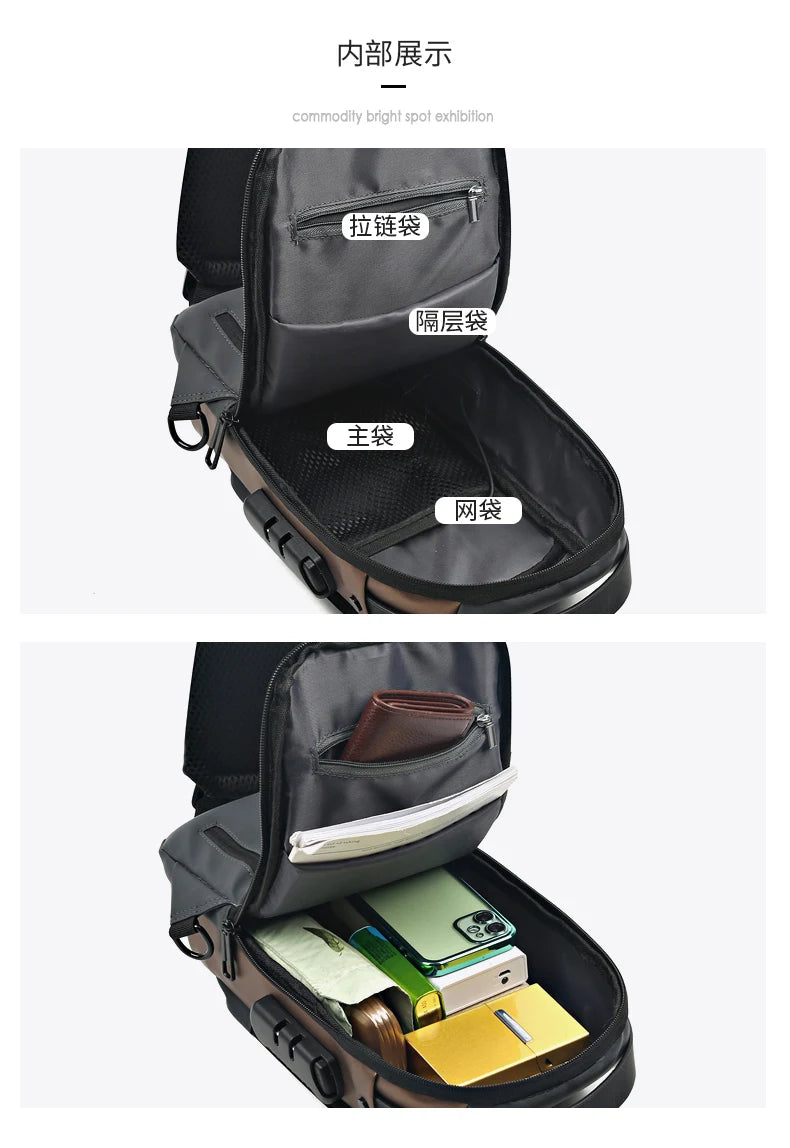 Bolso de pecho a la moda para hombre, riñonera cruzada Oxford de alta calidad, diseño antirrobo, bolso de hombro