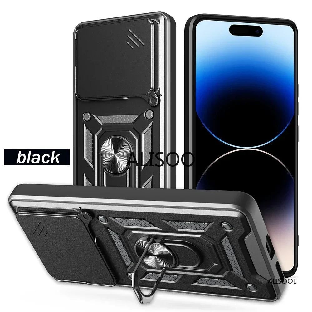 Funda para Nothing Phone 3 Funda deslizante lente de cámara soporte de anillo cubierta trasera a prueba de golpes para Nothing Phone (3) Phone3 Capa